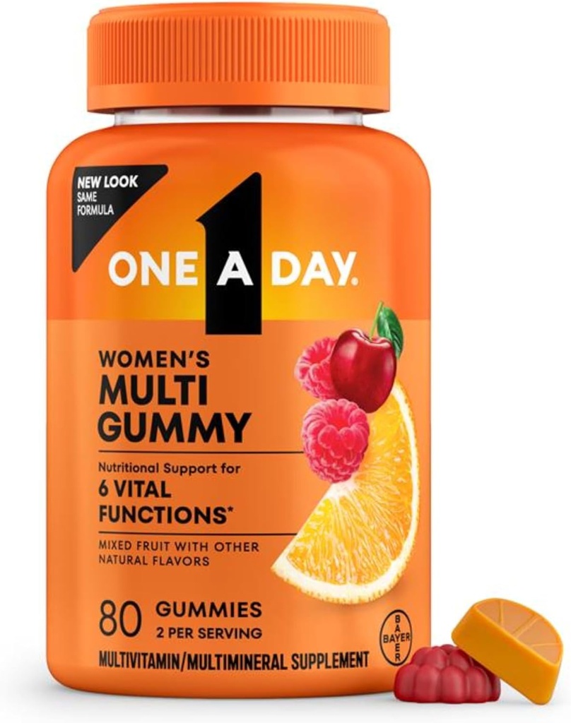 Un jour Femmes Multivitamine Gommy - Vitamines gommy pour les femmes avec biotine, zinc, acide folique, iode vitamine Gommies, multivitamines à croquer, 80 Compte (paquetage mai Vary)