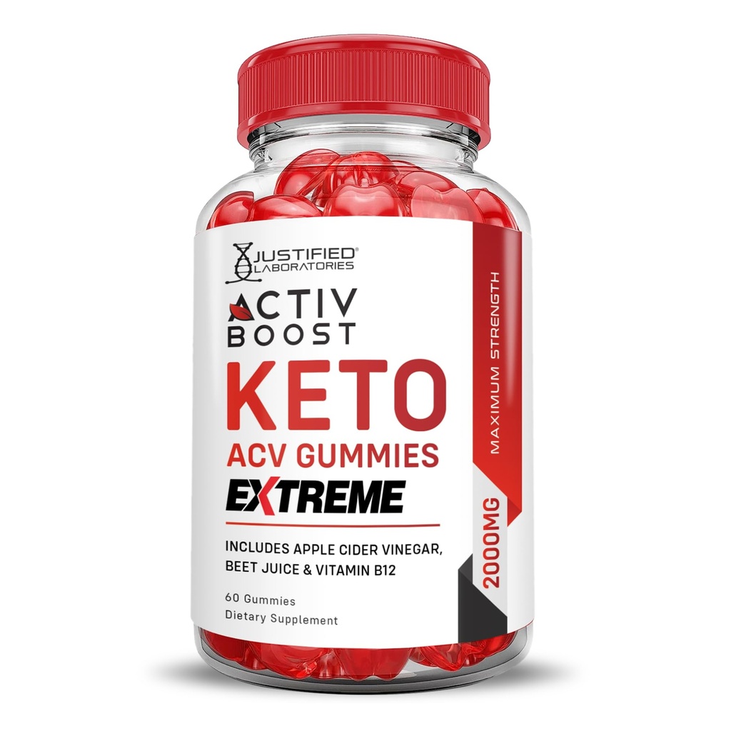 Justified Laboratories Activboost Keto Acv Gummies Extreme 2000MG Active Boost Keto Gummies Apfel Apfelegar Activ Boost Formuliert mit Granatapfel Rübensaft Pulver B12 Vegan Non GMO 60 Gummys
