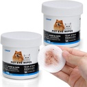 300Pcs Dog Eye Wipes Biodegradable, Allergiker Cat Dog Eye Cleaner, Pet Tear Stain Remover Wipes | Falten, Gesicht, Augenreiniger Pads zu Gently Remove Discharge, Crust | Unscented Pet Tear Wipe