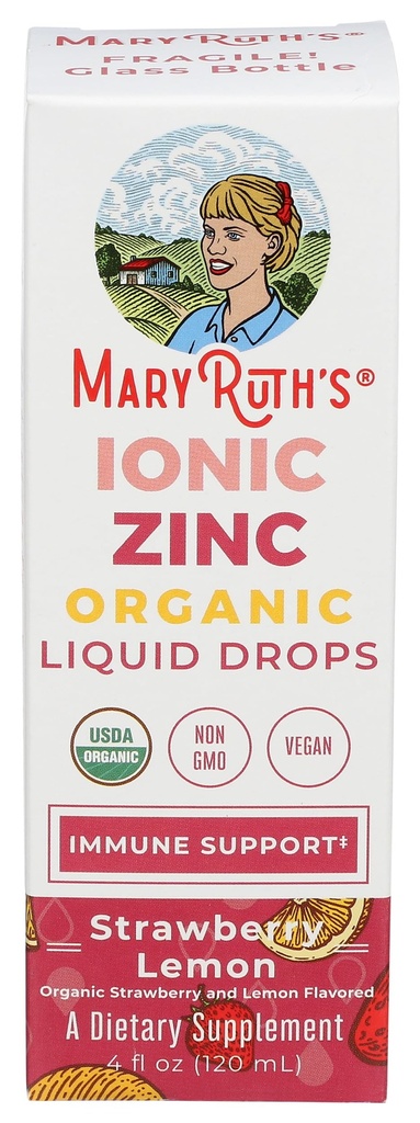 Mary Ruth's, Ionic Zinc Erdbeere Lemon Organic, 4 Fl Oz