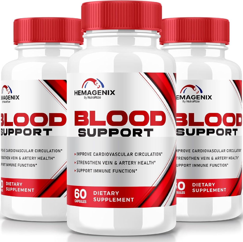 (3 Pack) Capsules Hemagenix, Formule avancée de soutien du sang Hemagenix, Supplément tout naturel pour maintenir des niveaux de santé, pilules de force supplémentaire pour le bien-être général, Avis officiels (180 Capsules)
