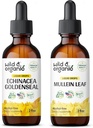 Echinacée sauvage et biologique Teinture de seaux d'or 2 fl oz & moléine Teinture 2 fl oz