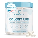 WONDERCOW Colostrum Capsules Supplement for Gut Health, Immune Support & Wellness | Natural IgG Pure Whole Bovine Colostrum Superfood, Unflavored, 30 Servings