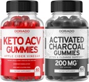 Keto ACV Gummies (60 Count) Advanced Weight Loss Formula and Activated Charcoal Gummies (60 Count) Gesunde Detox & Cleanse-Unterstützung - Formuliert aus Bio Coconut Shells - Non GMO, Vegan & USA Made