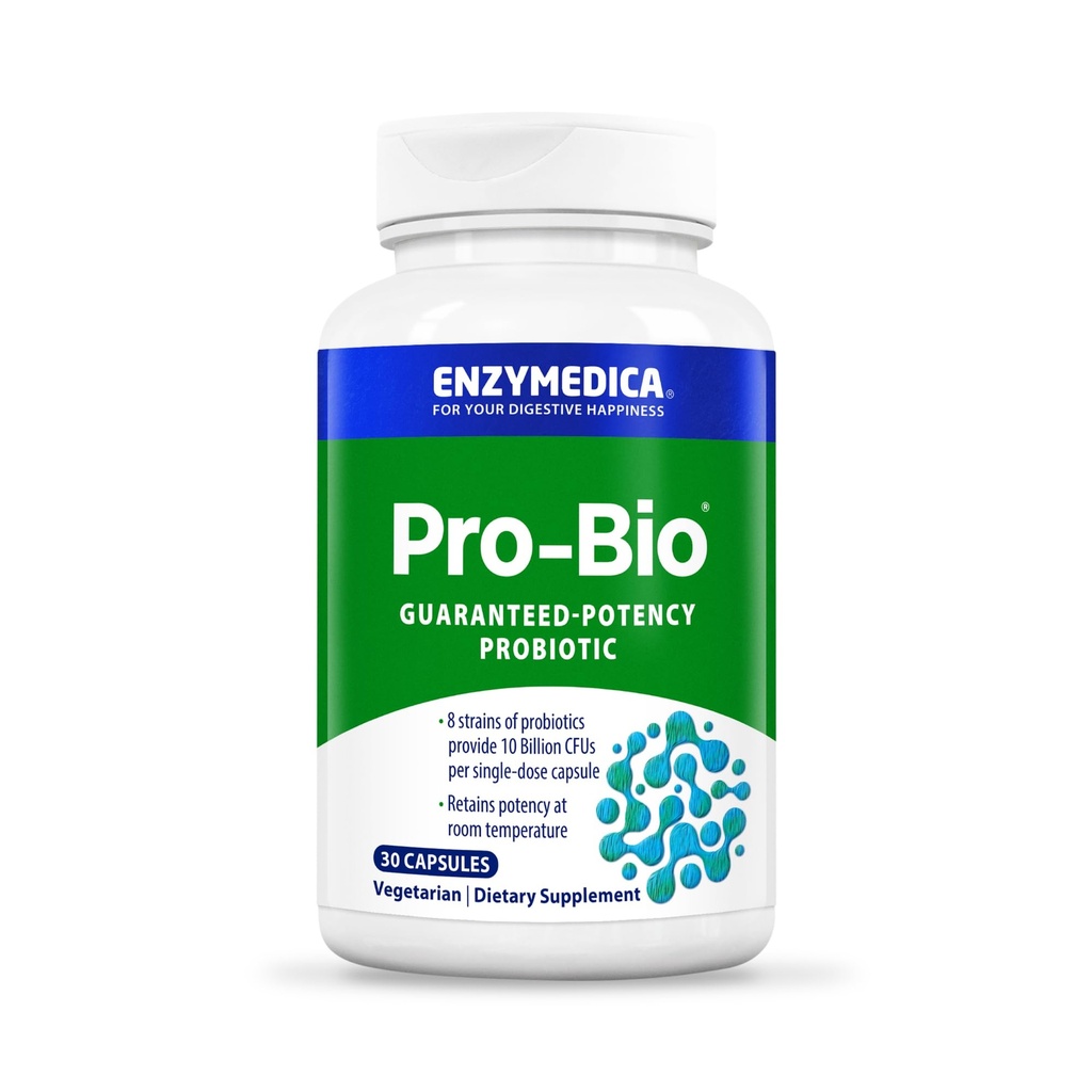 Enzymedica, Pro-Bio, Stable, résistant à l'estomac et à l'acide, Probiotique pour une digestion saine, 10 milliards d'UFC, 30 comtes