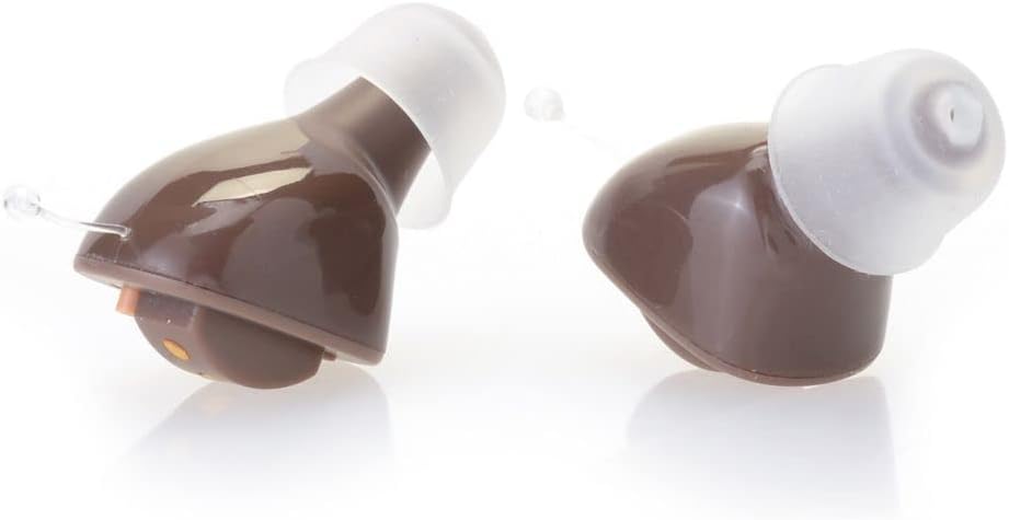 Aide à l'audition avec/boîte de transport rechargeable et conseils supplémentaires d'oreille (Brown)