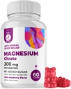 DR. MORITZ Magnesium-Zitrat-Gummien für Erwachsene - Sugar-Free Calm Magnesium-Gummien - Unterstützt eine gesunde Stress-Reaktion - Raspberry Flavor - Non-GMO, 200 mg (60 Count)