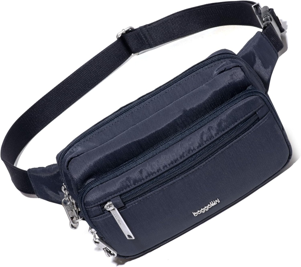 Baggallini Securtex Anti-Diebstahl Gürtel Fanny Pack für Frauen RFID Geldbörse Schließung Reißverschluss-Travel Tasche Crossbody Geldbörse