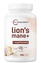 Micro Ingredients Lions Mane Supplement Kapseln, 240 Veggie Kapseln mit L-Ergothioneine, 4 Monate Versorgung | Gehirn, Energie und Immungesundheit Unterstützung | Non-GMO