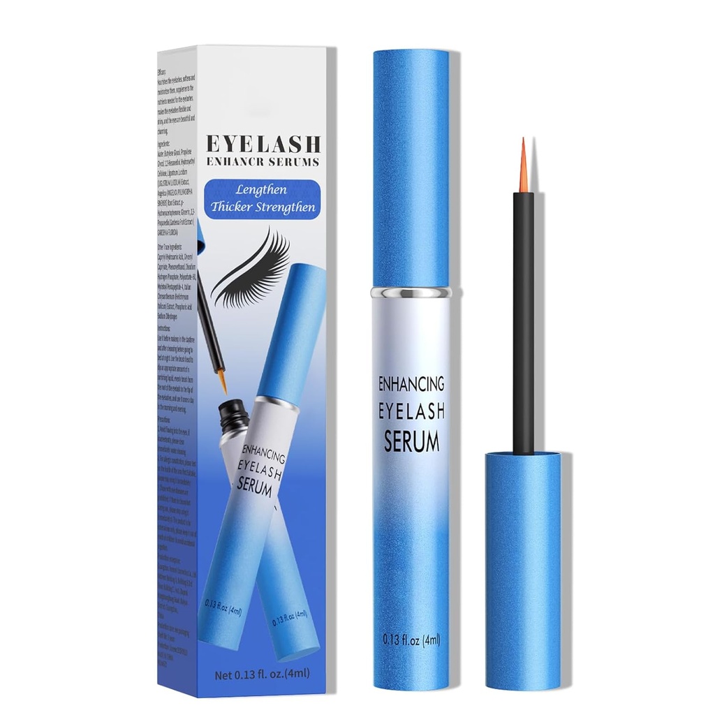 Lash Serum, Schnelle Wimpernwachstum Serum, Wimpern Serum für Wimpernwachstum Dicke, Stärker, gesünder Lashes & Brows, Länger, Fuller, und Thicker Lashes, Vegan & Cruelty-Free (Light Blue 4ML)
