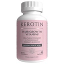 Kerotin Haarwachstum Vitamine, Biotin-Ergänzung, DHT Blocker, Collagen Stimulator, für Haarausfall-Unterstützung, Nagel & Hautpflege, Inklusive Saw Palmetto, Vitamin D3 & Mehr - 60 Pillen (1 Monat Versorgung)