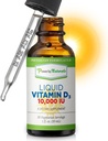 Power By Naturals Vitamin D3 Flüssige Tropfen 10000 IU - High-Potency Vitamin D3 für Adult Bone Strength & Immune Support - Glutenfrei, Non-GMO, Sugar-Free Vitamin - Orange Flavor, 1 fl Oz (30 Portionen)