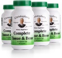 Christopher's Original Formulas Complete Tissue & Bone Formula – 100 VCaps | Herbal Support for Bones & Connective Tissue - Confezione da 4