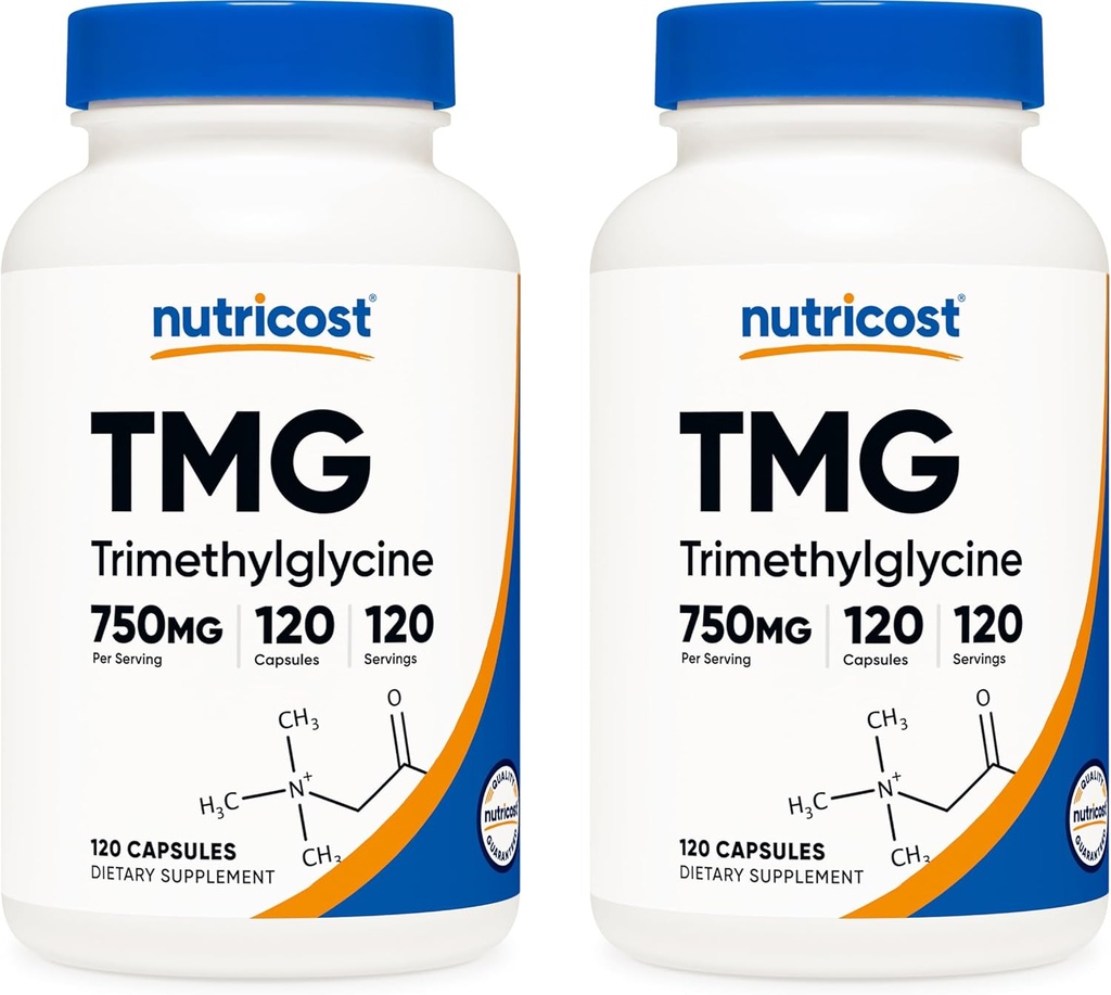 Nutricost TMG 750mg, 120 Capsules (2 bouteilles)