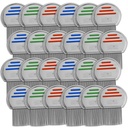 Lice Comb - (Pack of 24) Trattamento di Liceo Testa che è individualmente confezionato Louse in acciaio inossidabile professionale e Nit Combs Rimuove uova con punte arrotondate per il comfort
