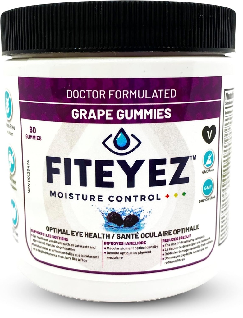 Vitamine Occhiali Gummies - Astaxantina, Luteina e Zeaxantina Integratori - 11 Nutrienti Oculari Essenziali - Non OGM & Gluten Integratore Libero - Include Vitamina E, B1, B6, B9 & B12-60 Gummies