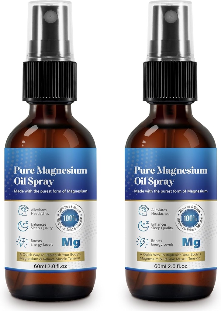 Generic 2 Fl Oz Magnesium Öl Spray - Pure & Organic - High Concentration Magnesium - Non-GMO, Gluten-Free - einfach zu absorbieren - 2pc