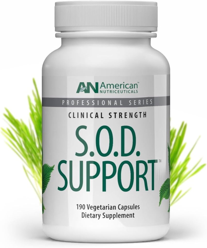 Nutriceutiques américains – S.O.D. Support – 190 Capsules – Support Production Naturelle de Super Oxyde Dismutase – Détruites Radicals Libres, Supports Détoxification intracellulaire et Facile à avaler