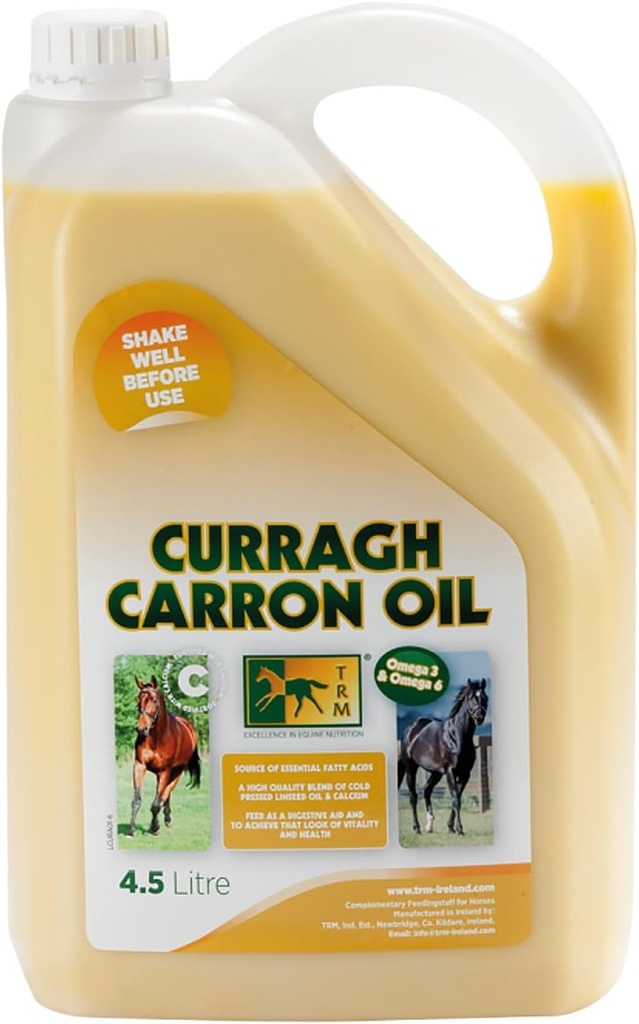 TRM Curragh Carron huile de lin supplément de cheval digestif pour un manteau brillant.