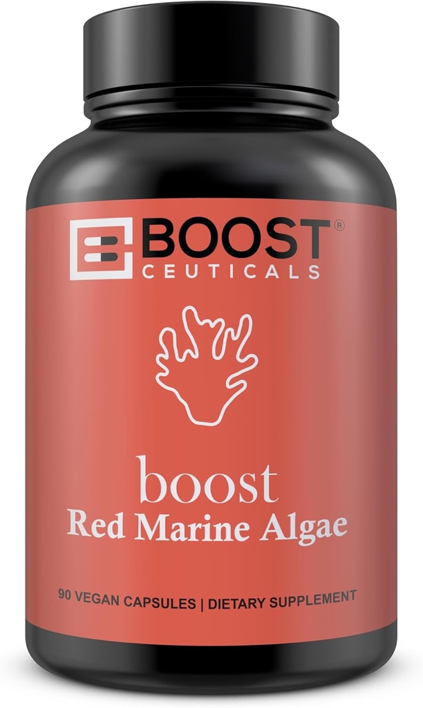 BoostCeuticals Red Marine Algae Gigartina 90 Vegan Capsules No Stearates, No Silica Immune Support, Non-GMO, Mineral & Calcium Source – Alimentazione 3 mesi