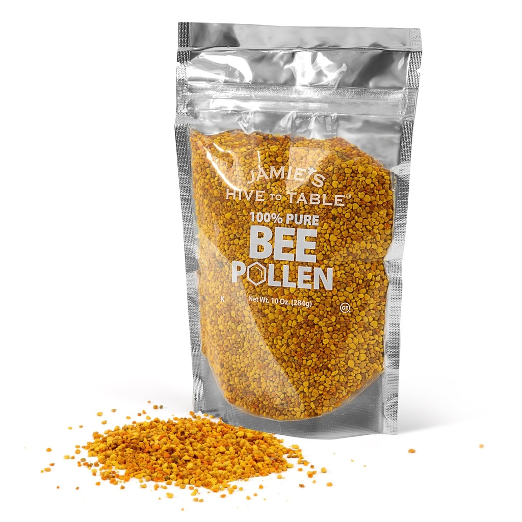 Jamie’s Hive to Table Raw Bee Pollen, 10 Unzen – 100% reine Bienen Pollen – Von Blumen geerntet, natürlich für Frische getrocknet – Toll für Glatttiere, Oatmeal & Rezepte