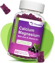 Hohe Absorption Calcium-Gummi, Calcium Magnesium Zink mit Magnesium-Glycinat, Kalium, Vitamin D3 für Damen und Herren-Blaube Flavored 60 Cts