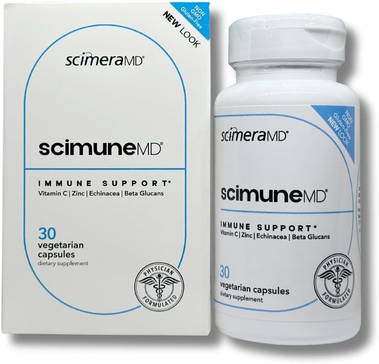 ScimeraMD® Scimune Immununterstützungsergänzung mit Zink, Quercetin, Echinacea und Wellmune® Beta Glucan, 30 CT