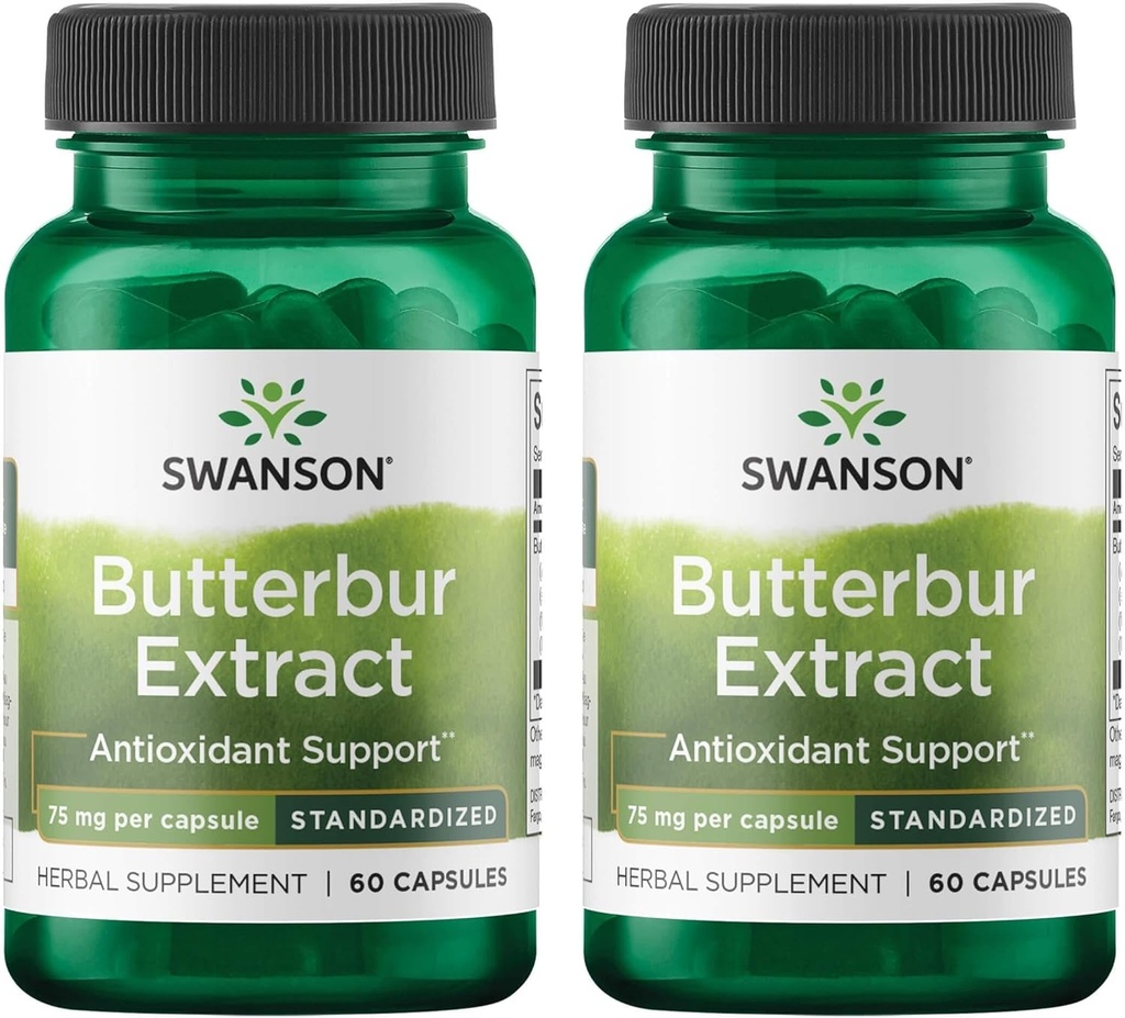 Swanson Butterbur Extract - Standardisierte 75 mg 60 Caps (2 Pack)