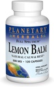 erbe planetarie Lemon Balm Spettro completo 500mg, naturale calma e riposo, 120 capsule