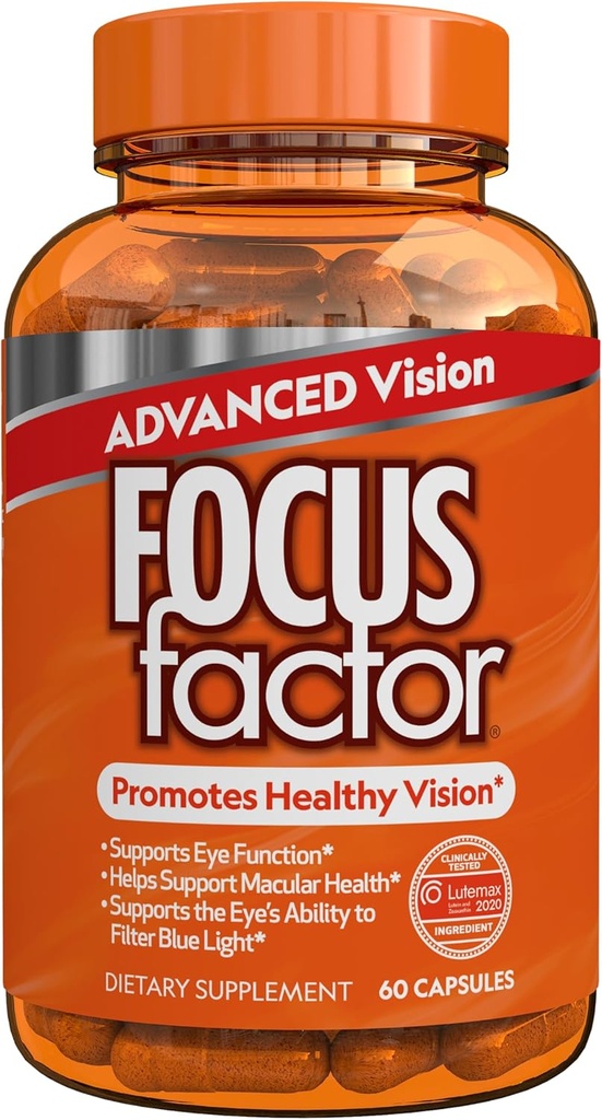 Fokusfaktor Advanced Vision Formula (60 Count) - Augen Vitamine mit Vitamin C, Vitamin E, Lutemax® 2020 - Lutein und Zeaxanthin Ergänzung für Augengesundheit Unterstützung