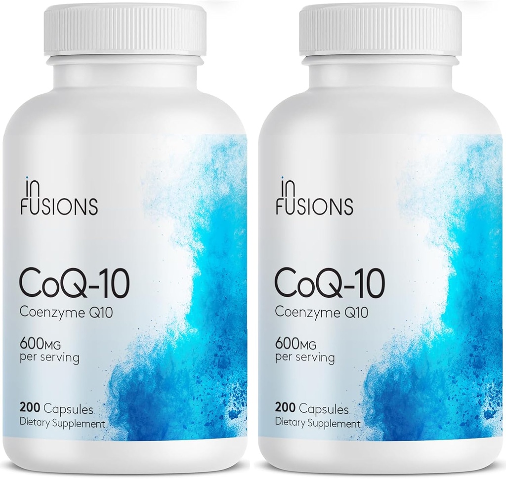Infusioni massima resistenza puro CoQ10 600mg 200 capsule ad alto assorbimento Gluten Free Non OGM (2)