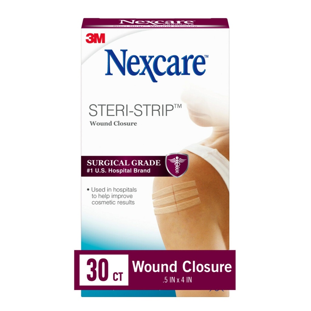 Nexcare Steri-Strip Wound Closure, atmungsaktive Streifen halten kleine Wunden fest geschlossen, Groß nach Sutures oder Staples - 30 Wund Schließungen