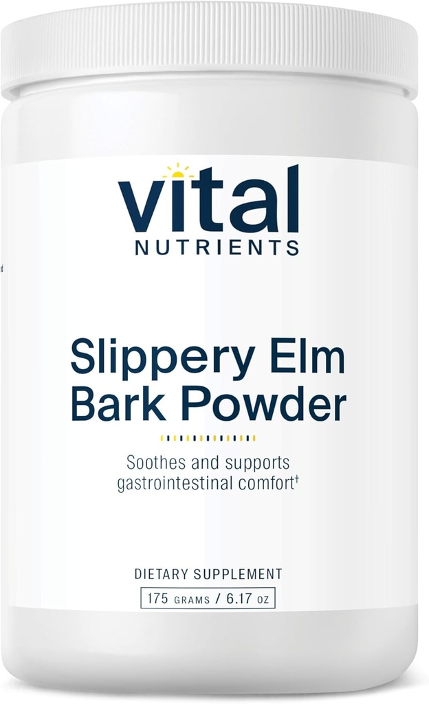 Vital Nährstoffe Slippery Elm Bark Pulver | Kräuterleaky Gut Unterstützung | Vegan Gastrointestinale Unterstützung für regelmäßige Bowel Bewegungen | Gluten, Dairy, Soy Free | Non-GMO | 2500mg