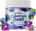 Bovine Colostrum Soft Chews Supplemento con probiotici per Gut Salute, Bloating, Supporto immunitario, Pelle, Crescita dei capelli e Bellezza - Blueberry Flavor (60 Serve)
