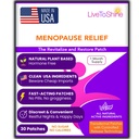 Ménopause & Periménopause Relief Patch – Flash chaud, Mood & Symptom Support – Black Cohosh, Ashwagandha & More – 30 Patches thématiques – USA Made by Live to Shine