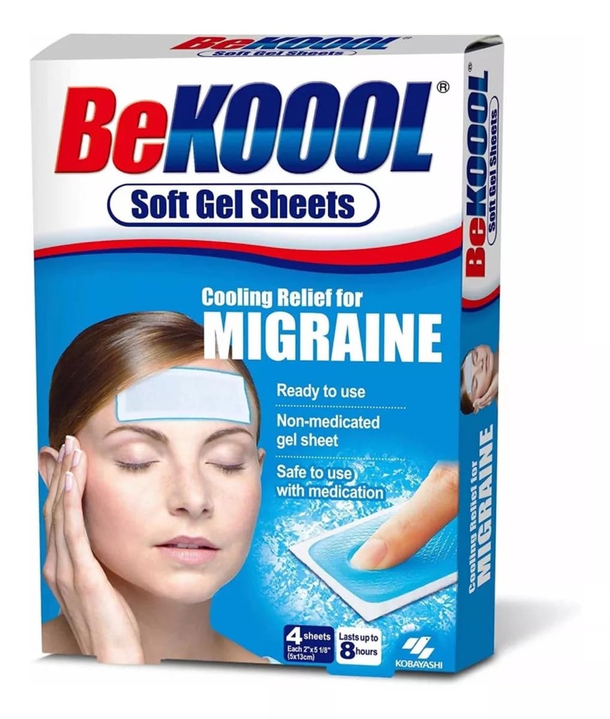 Seien Sie Koool Cooling Relief für Migräne, Weichgelblätter, 4 Blatt (Pack von 4)