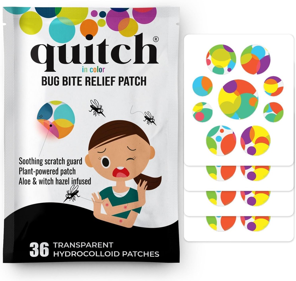 Quitch Moskito Biss Itch Relief Patch, Nach Biss Insekten Biss Behandlung, Anti Itch Cream Alternative, Insekten Biss Relief, Kreuzfahrt, Reisen und Camping Essential für Kinder
