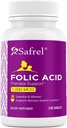 Acido folico Safrel 1000 mcg (1 mg) - Vitamina B9-240 Compresse, Vitamina Prenatale e Postnatale Essenziale per lo Sviluppo Fetale, Produzione di globuli rossi, Sviluppo cellulare e neuronale | Non OGM, Vegan