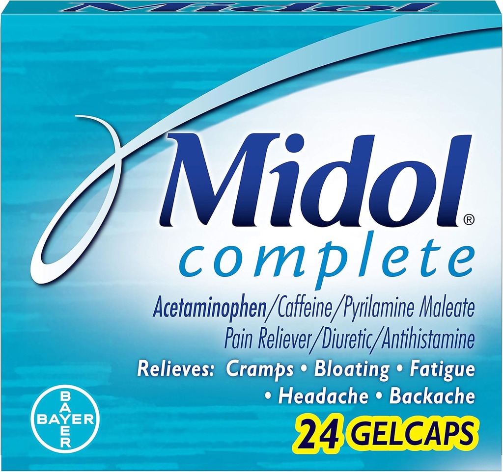 Midol Menstrl Glcap Größe 24s Midol Maximale Stärke Menstrual Complete Pain Relief