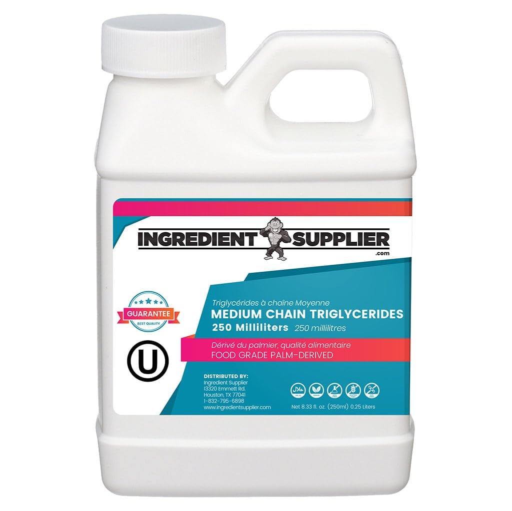 MCT Oil - 250mL (8.33 Oz.) Nachhaltige Palm abgeleitet - USP Food Grade - Non GMO - Halal - für Sporternährung, Keto oder Paleo Ernährung, saubere Energie, Extrakte