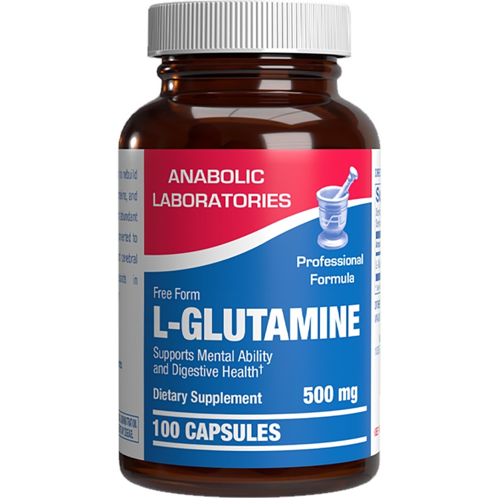 Free Form L-Glutamine Supplement - Klinische L Glutamin Kapseln 500mg für Gut Gesundheit und Immununterstützung - Leistungsstarke Aminosäure Glutathione Vorläufer - Non-GMO & Made in USA - 100 Servierungen