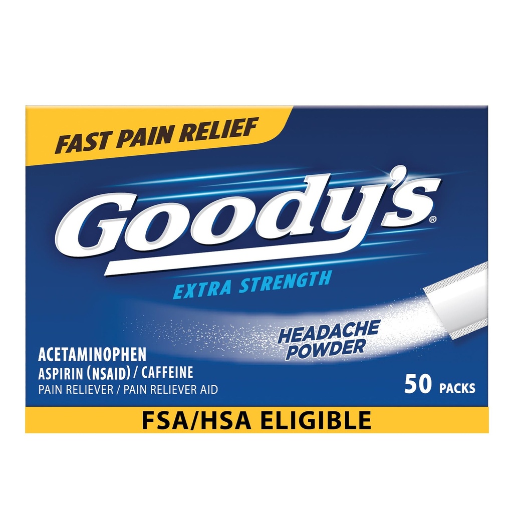 Goody's Schmerzlinderung Pulver, extra Stärke Kopfschmerzen Pulver, 50 ct (Pack von 1)