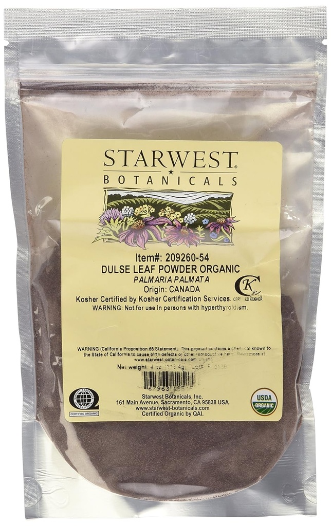 Starwest Botanicals Poudre de feuille d'impulsion biologique - 4 oz (113 g)