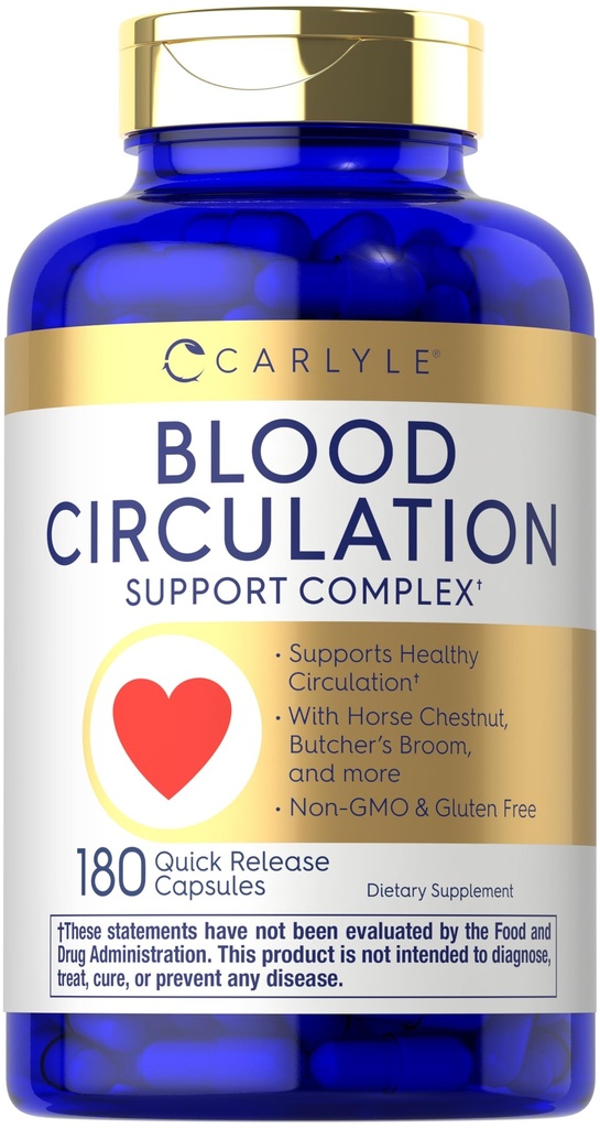 Carlyle Blood Circulation Supplement | 180 Capsule | Supporta la Circolazione sana | Non OGM, Gluten Free