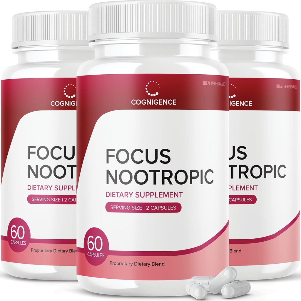 IDEAL PERFORMANCE (3 Pack) Cognigence Focus Nootropic Memory Booster Ergänzung Pillen (180 Kapseln)