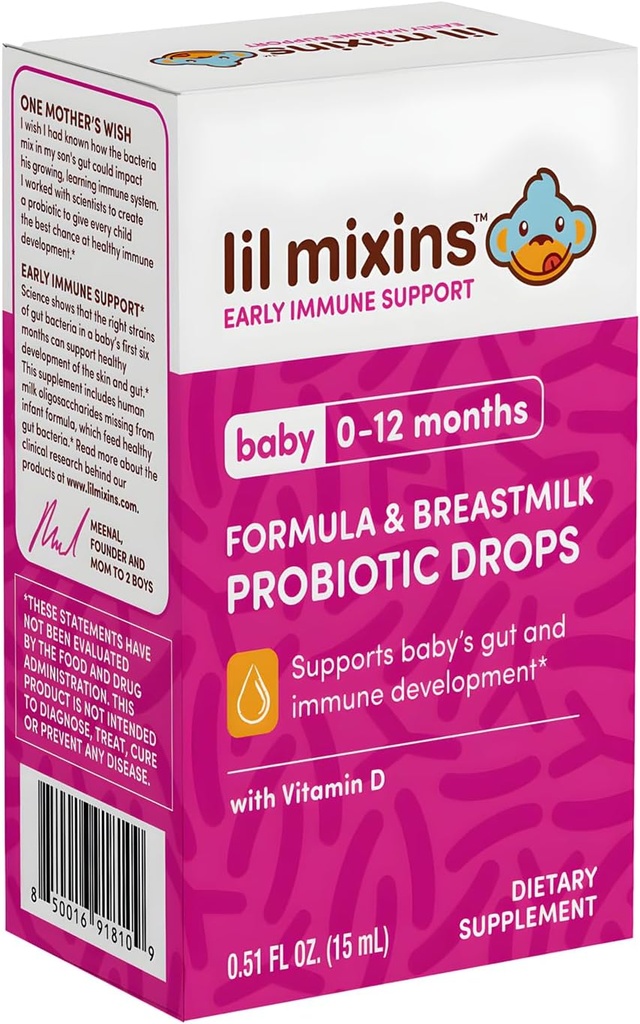 Mélanges de lil nourrissant des gouttes probiotiques pour bébé pour le soutien immunitaire, la digestion et la santé gustative