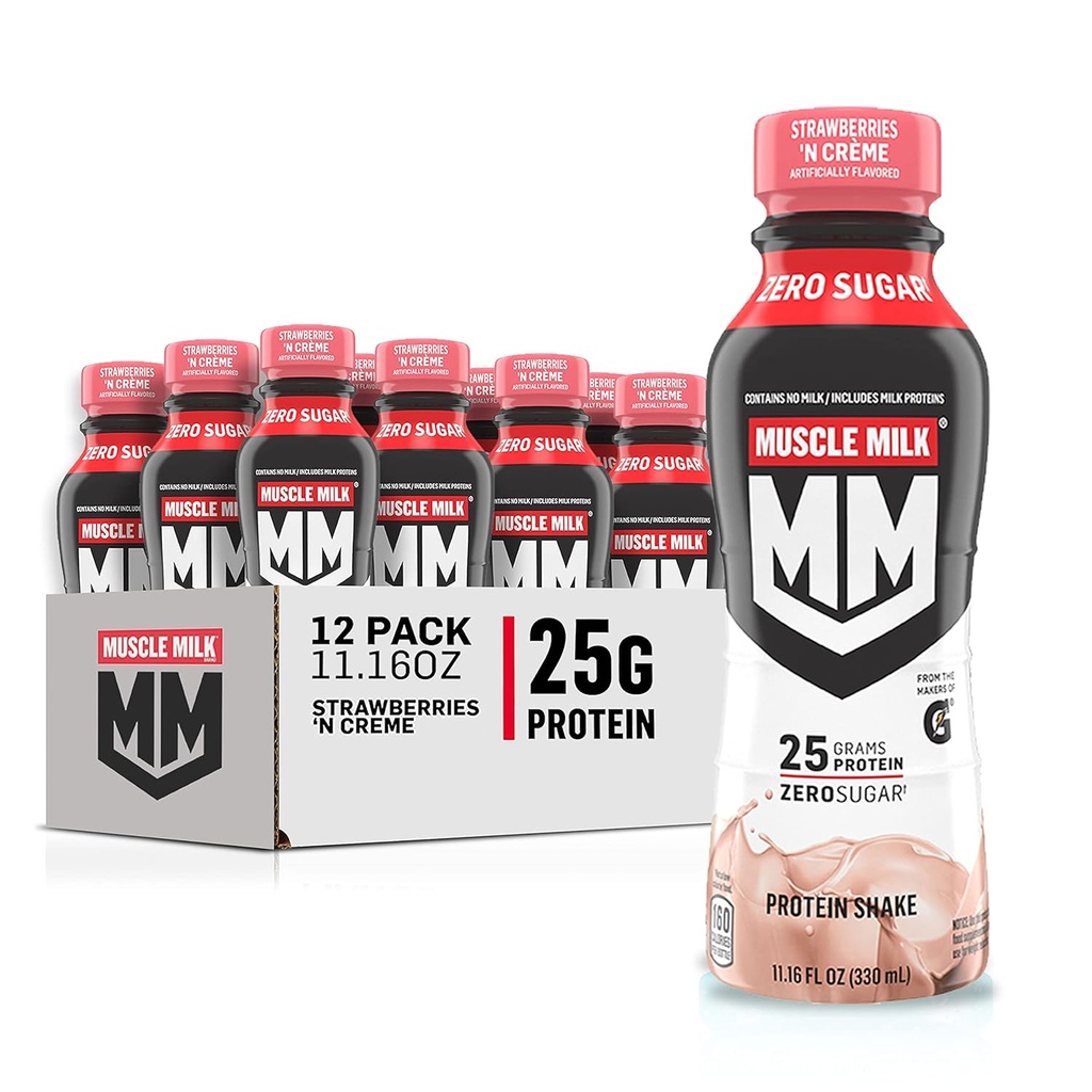 Muscle Milk Original Shake, Erdbeere, 11.16 Fl Oz Bottles (Pack mit 12)
