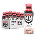 Lait musclé véritable agité, fraise, 11.16 Fl Oz bouteilles (paquet de 12)