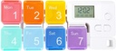 7 Tage Pill Dispenser Organizer mit Reminder Alarm - CozyCabin Portable Travel Vitamins Medicine Box Case(Rainbow)