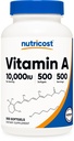 Nutricost Vitamin A 10.000 IE, 500 Softgel-Kapseln